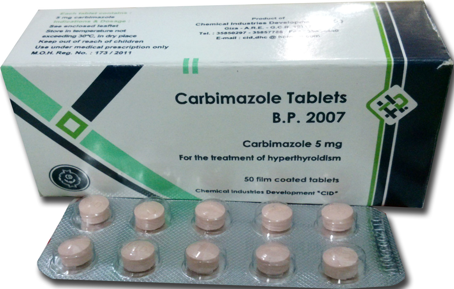 Carbimazole 5 mg 50 tablets
