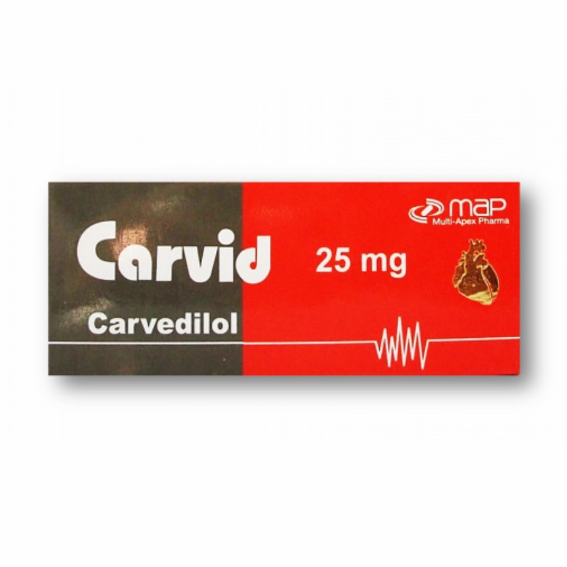 Carvid 25 mg 20 tablets#